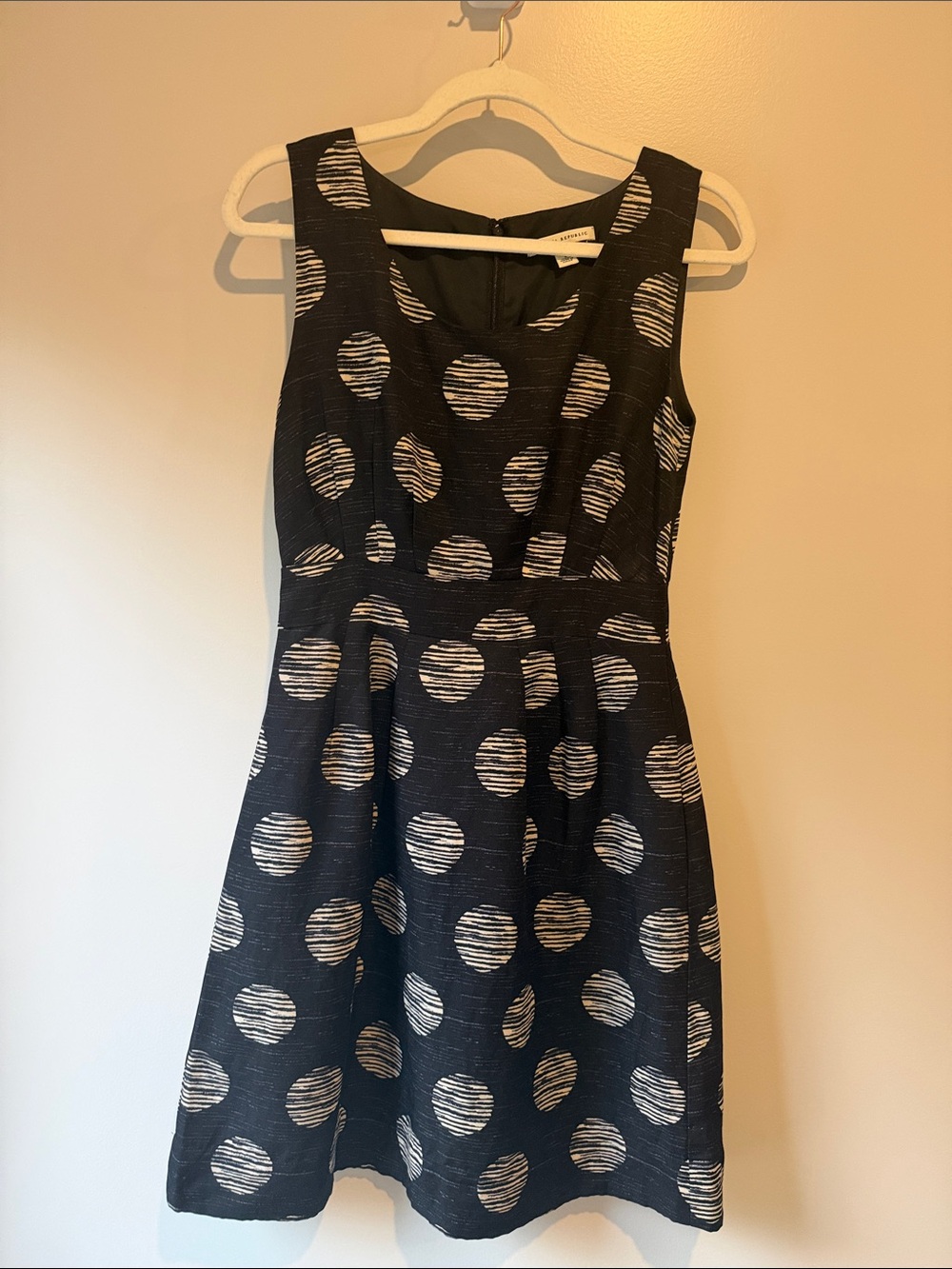 Banana Republic Black Dress with White Dot Pattern